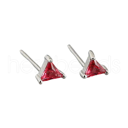 Geometric Triangle Cubic Zirconia Stud Earrings ZJ4184-10-1