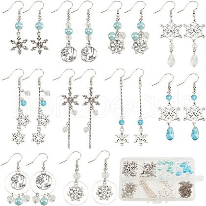 SUNNYCLUE DIY Christmas Snowflake Earring Making Kit DIY-SC0022-76-1