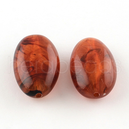 Oval Imitation Gemstone Acrylic Beads OACR-R033B-18-1