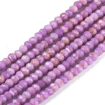 Natural Lepidolite/Purple Mica Stone Beads Strands G-R475-004-1