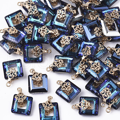 Electroplate Glass Charms EGLA-N005-002A-1