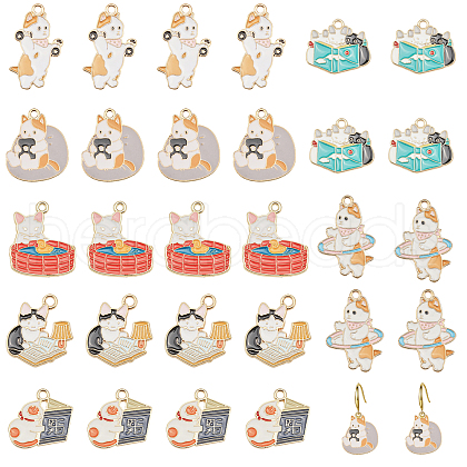 CHGCRAFT 28Pcs 7 Style Alloy Enamel Pendants ENAM-CA0001-72-1