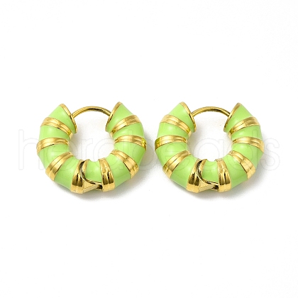 Enamel Round Hoop Earrings EJEW-Q704-05G-07-1
