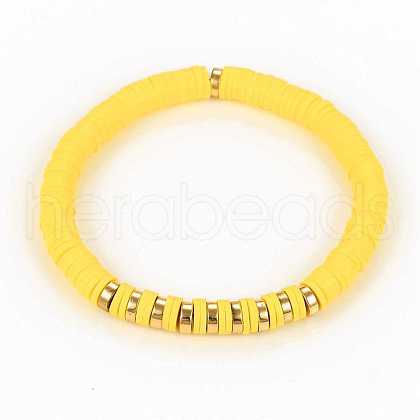 Handmade Polymer Clay Heishi Beads Stretch Bracelets BJEW-JB05303-02-1