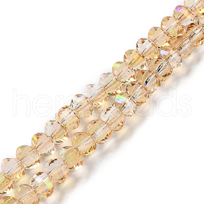 Transparent Electroplate Glass Beads Strands GLAA-Q099-H01-05-1