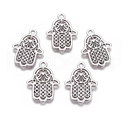 Tibetan Style Filigree Alloy Pendants TIBEP-5262-AS-FF-1