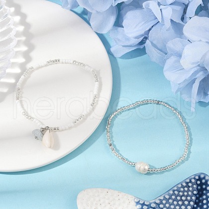 Glass Seed Beads Stretch Bracelets for Women BJEW-JB11638-02-1