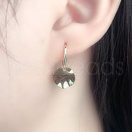 S925 Sterling Silver Irregular Flat Round Hoop Earrings IN2114-2-1
