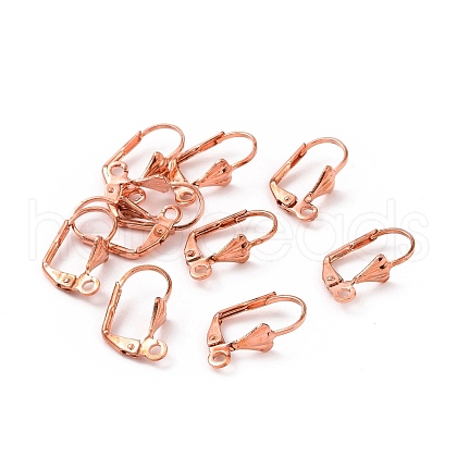Brass Leverback Earring Findings KK-R071-07RG-1