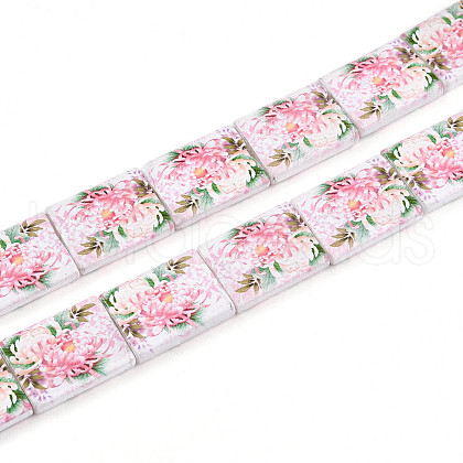 Printed Glass Beads GLAA-N008-01F-1