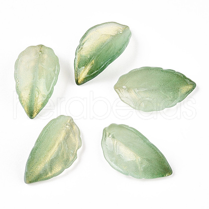 Baking Painted Transparent Glass Petal Beads DGLA-N004-08-1