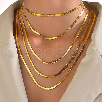 Stainless Steel Snake Chain Necklaces for Women WG80FEF-15-1