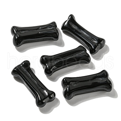 Natural Obsidian Dog Bone Shape Sculptures DJEW-G033-01A-13-1
