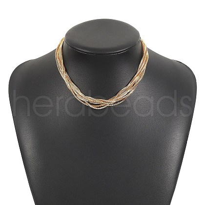 Iron Box Chain Necklaces NJEW-U046-03G-1
