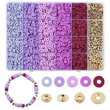 DIY Disc Polymer Clay & CCB Plastic Beads Jewelry Making Findings Kits DIY-YW0010-54D-1