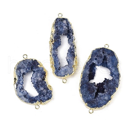 Dyed Natural Druzy Agate links G-R012-05G-01-1