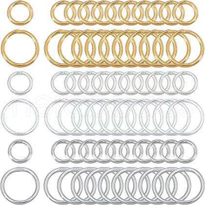 CHGCRAFT 300Pcs 6 Style Brass Round Rings KK-CA0002-95-1
