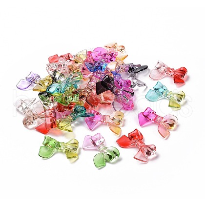 Two Tone Transparent Acrylic Beads X-OACR-P011-01A-1