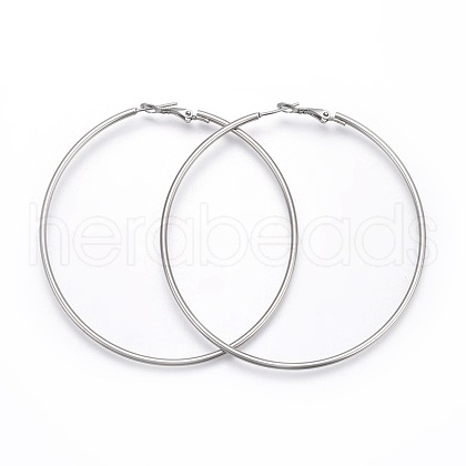 Tarnish Resistant 201 Stainless Steel Hoop Earrings EJEW-F188-24P-E-1