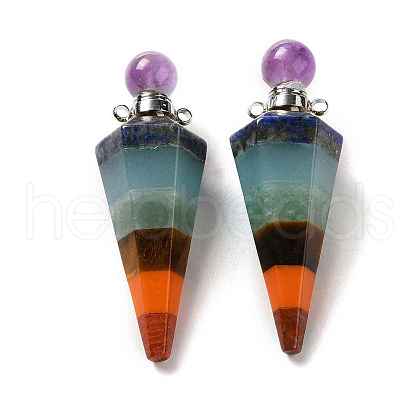 Chakra Natural Gemstone Perfume Bottle Big Pendants G-H285-03P-1