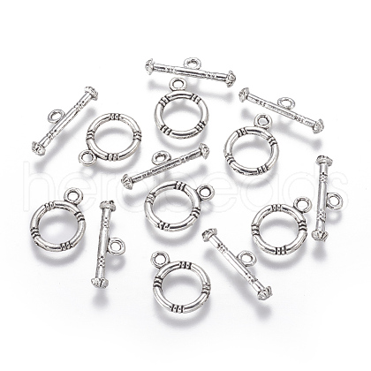 Alloy Ring Toggle Clasps PALLOY-J154-54AS-1
