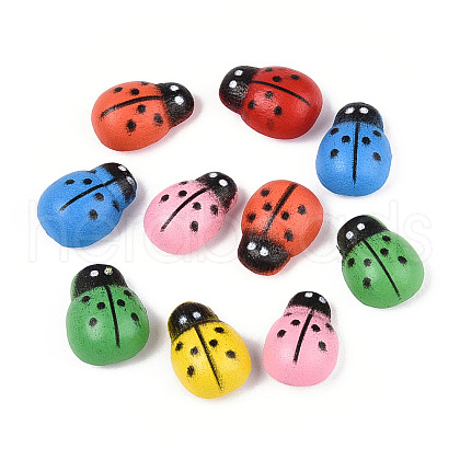 Natural Spray Painted Self-adhesive Cabochons WOOD-N018-03A-M-1