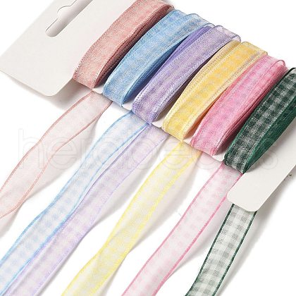 Polyester and Nylon Tartan Ribbon Sets DIY-Z029-01Q-1