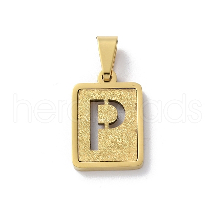 304 Stainless Steel Alphabet Pendants STAS-S152-01G-P-1