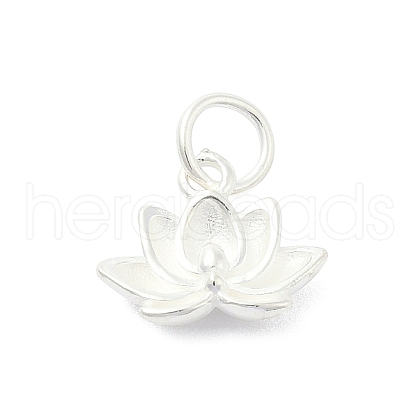 925 Sterling Silver Flower Charms with Jump Rings and 925 Stamp STER-M021-02S-04-1