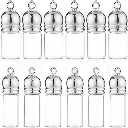  12Pcs 2 Style Glass Bottle Pendants FIND-NB0002-66-1