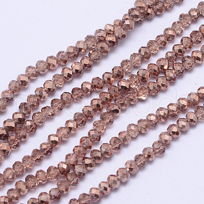 Spray Painted Transparent Glass Bead Strands DGLA-J001-C13-1