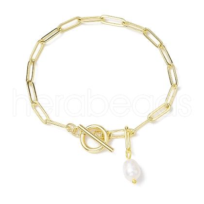 Mother's Day Jewellery Natural Cultured Freshwater Pearl Charm Bracelets BJEW-JB10444-1