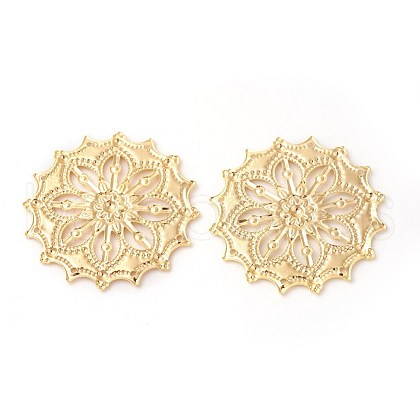 Brass Filigree Joiners Links KK-F772-09G-1