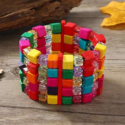 Bohemia & Ethnic Style Wood Stretch Bracelets for Women WG33998-12-1