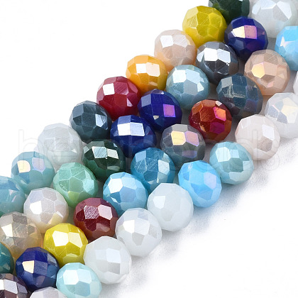 Electroplate Glass Beads Strands EGLA-N002-12J-1