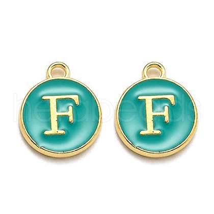 Golden Plated Alloy Enamel Charms X-ENAM-Q437-15F-1