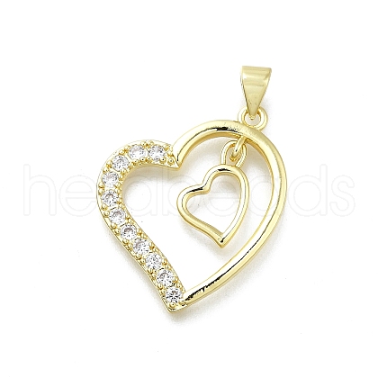 Brass Micro Pave Cubic Zirconia Pendants KK-K400-44G-1