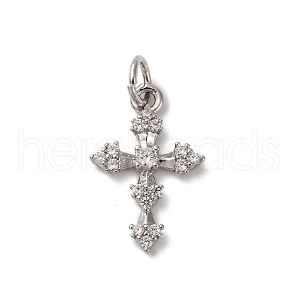 Brass Micro Pave Cubic Zirconia Pendants KK-P308-25P-1