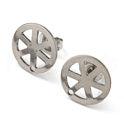 Non-Tarnish 201 Stainless Steel Stud Earring Findings STAS-D045-18P-1