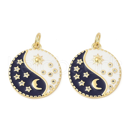 Brass Micro Pave Cubic Zirconia Pendants KK-U058-18G-1