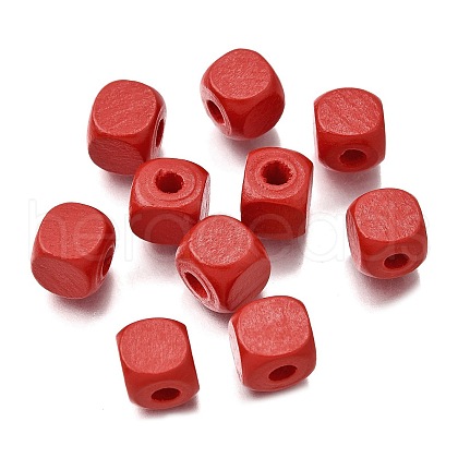 Spray Painted Wooden Beads WOOD-P021-01C-24-1