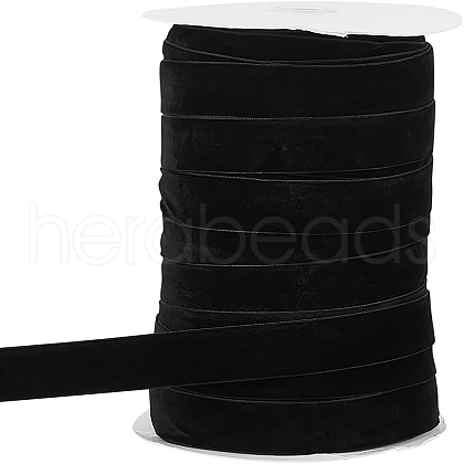 80 Yards Single Face Velvet Ribbon OCOR-WH0078-79C-1