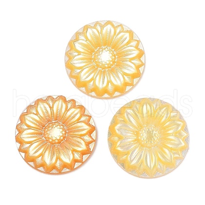 Natural Yellow Shell Carved Cabochons SSHEL-I026-17B-1