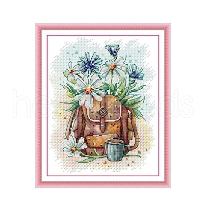 Flower Pattern DIY Cross Stitch Beginner Kits DIY-NH0003-01A-1