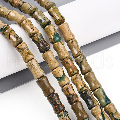 Natural Verdite Stone Beads Strands G-T140-90-1