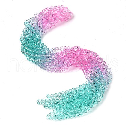 Transparent Painted Glass Beads Strands X1-DGLA-A034-T6mm-A10-1
