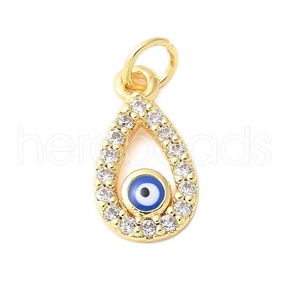 Brass Micro Pave Cubic Zirconia Enamel Pendants KK-D357-01A-G-1