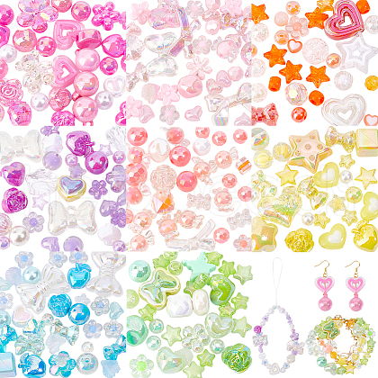   240Pcs 8 Colors Acrylic Beads MACR-PH0001-82-1