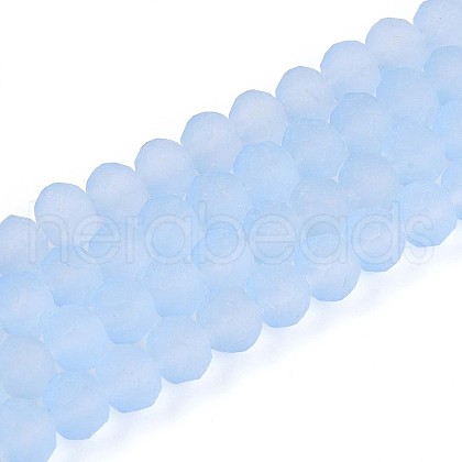 Baking Paint Frosted Glass Beads Strands FGLA-N003-6mm-01-1
