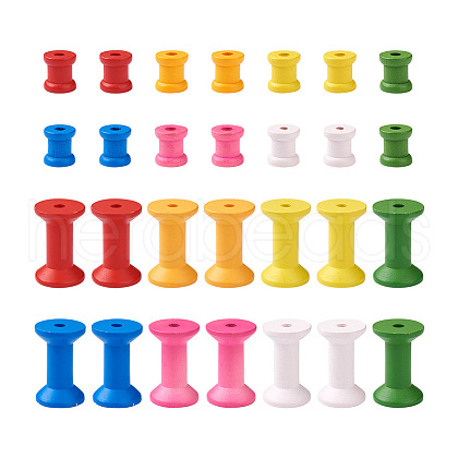 Dyed Wooden Empty Spools for Wire WOOD-TA0001-53-1